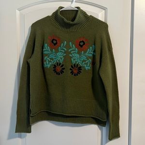 Olive Green Turtleneck Sweater